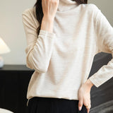 Chanyarn Women's 100% Merino Wool Base Layer Shirt Tops Turtleneck Long Sleeve Travel Hiking Tee T Shirt Pullover Sweater