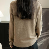 Women's 100% Merino Wool 2025 Fall Winter Crewneck First-Line Ready to Wear Long Sleeve Seamless Knit Sweater