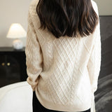 Chanyarn Women's Crew Neck 100% Merino Wool Sweater 2025 Otoño Invierno Clásico Vintage Cable Vintage Cálido de manga larga Sétera de manga larga