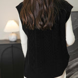 Chanyarn Women's 100% Merino Wool Sweater Vest 2025 Fall Winter Classic V Neck Cable Sleeveless Knit Sweater Tank Tops
