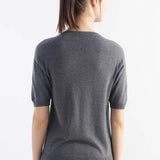Women's Merino Wool Sweater 2025 Fall Winter Crew Neck Short Sleeve First-Line Ready to Wear Seamless Knit Sweater