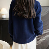 Women's Merino Wool Sweater V-Neck Ribbed 2025 Fall Winter Lapel Button Down Long Sleeve Knit Cardigan with Pocket