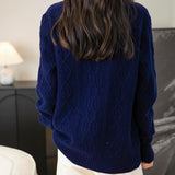 CHanyarn Women's Crew Neck 100% Micchiale in lana merino 2025 inverno casual casual vintage morbida a maniche lunghe a maniche lunghe maglione