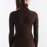 Women's Merino Wool Sweater Fall Winter Turtleneck Rib Long Sleeve First-Line Ready to Wear Seamless Knit Sweater