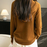Felpa con tasca a maniche lunghe in lana merino al 100% da donna 2025 inverno calda morbida a manica lunga a maglia con tasca