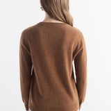 Mongolisk kashmirtröja med v-ringad