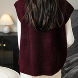 Women's 100% Merino Wool Sweater Vest 2025 Fall Winter Casual Turtleneck Sleeveless Knit Sweater Tank Tops