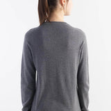 Women's Merino Wool Sweater 2025 Fall Winter V Neck Long Sleeve First-Line Ready to Wear Seamless Knit Sweater
