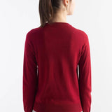 Women's Merino Wool Sweater 2025 Fall Winter V Neck Long Sleeve First-Line Ready to Wear Seamless Knit Sweater