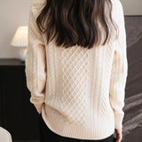 Chanyarn Women's 100% Merino Wool Turtleneck Sweater 2025 Fall Winter Vintage Cable Warm Soft Long Sleeve Knit Sweater