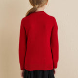 Chanyarn Girls 100% Merino Wool Sweater 2025 Fall Winter Kids Solid Crew Neck Warm Soft Long Sleeve Knit Pullover Jumper
