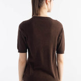 Women's Merino Wool Sweater 2025 Fall Winter Crew Neck Short Sleeve First-Line Ready to Wear Seamless Knit Sweater