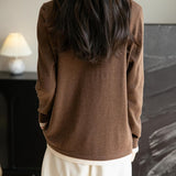 Women's Merino Wool Sweater 2025 Fall Winter Fake Two Piece Color Block Shirt Crewneck Long Sleeve Knit Pullover Top