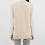 Women's 100% Merino Wool Sweater Vest 2025 Fall Winter V Neck Button Down Sleeveless Cable Knit Sweater Vest