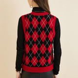 Giubbotto da maglione da donna al 100% da donna 2025 Diamond inverno autunno V Glet maglione a maglia senza maniche