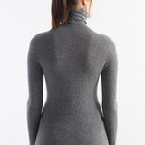 Women's Merino Wool Sweater Fall Winter Turtleneck Rib Long Sleeve First-Line Ready to Wear Seamless Knit Sweater