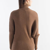 Women's Merino Wool Oversized Sweater 2025 Fall Winter Turtleneck Batwing Sleeve Loose Fit Knit Pullover Sweater