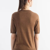 Women's Merino Wool Sweater 2025 Fall Winter Crew Neck Short Sleeve First-Line Ready to Wear Seamless Knit Sweater