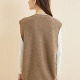 Women's 100% Merino Wool Sweater Vest 2025 Spring Classic V Neck Casual Sleeveless Knit Sweater Vest