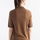 Women's Merino Wool Sweater 2025 Fall Winter Mock Neck Short Sleeve First-Line Ready to Wear Seamless Knit Sweater
