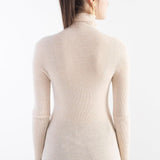 Women's Merino Wool Sweater Fall Winter Turtleneck Rib Long Sleeve First-Line Ready to Wear Seamless Knit Sweater
