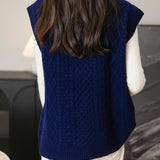 Chanyarn Women's 100% Merino Wool Sweater Vest 2025 Fall Winter Classic V Neck Cable Sleeveless Knit Sweater Tank Tops