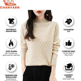 Chanyarn Women's 100% Merino Merino Wool Séter 2025 Otoño Invierno Solid Mock Cuella de manga larga Sweater Jumper