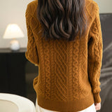 Chanyarn Women's 100% Merino Wool Sweater 2025 Fall Winter Turtleneck Vintage Warm Soft Long Sleeve Cable Knit Sweater