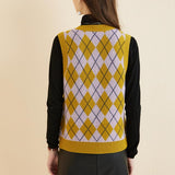 Giubbotto da maglione da donna al 100% da donna 2025 Diamond inverno autunno V Glet maglione a maglia senza maniche