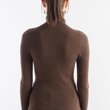 Merino Wool Blend Ribbed Turtleneck Slim Fit Sweater