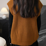 Women's 100% Merino Wool Sweater Vest 2025 Fall Winter Casual Turtleneck Sleeveless Knit Sweater Tank Tops