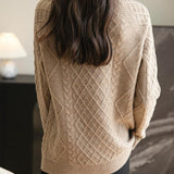 Chanyarn Women's Crew Neck 100% Merino Wool Sweater 2025 Otoño Invierno Clásico Vintage Cable Vintage Cálido de manga larga Sétera de manga larga