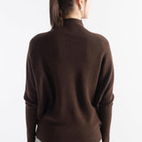 Suéter de malha grande com gola morcego e mistura de lã Merino