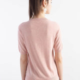 Women's Merino Wool Sweater 2025 Fall Winter Crew Neck Short Sleeve First-Line Ready to Wear Seamless Knit Sweater