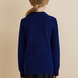 Chanyarn Girls 100% Merino Wool Sweater 2025 Fall Winter Kids Solid Crew Neck Warm Soft Long Sleeve Knit Pullover Jumper