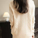 Chanyarn Women's Crew Neck 100% Merino Wool Sweater 2025 Otoño Invierno Cable Cable de manga larga suave suave suéter de manga larga