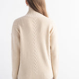 100% Cashmere Cable Knit Mock Neck Sweater