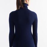 Women's Merino Wool Sweater Fall Winter Turtleneck Rib Long Sleeve First-Line Ready to Wear Seamless Knit Sweater