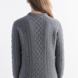 Mongolian Cashmere Cable Crewneck Sweater