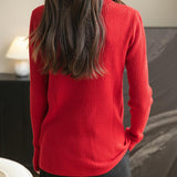 Women's 100% Merino Wool Turtleneck Sweater 2025 Fall Winter Long Sleeve Warm Soft Ribbed Knit Pullover Sweater