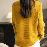 Chanyarn Women's Crew Neck 100% Merino Wool Sweater 2025 Otoño Invierno Cable Cable de manga larga suave suave suéter de manga larga