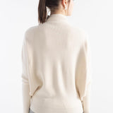 Suéter de malha grande com gola morcego e mistura de lã Merino