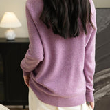 Chanyarn Women's 100% Merino Wool V Neck Sweater 2025 First-Line Ready to Wear Casual Long Sleeve Seamless Knit Sweater