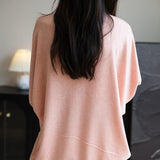 Women's Merino Wool Blend Oversized Sweater 2025 Fall Winter Fashion Mock Neck Batwing Sleeve Knit Pullover Sweater