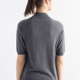 Women's Merino Wool Sweater 2025 Fall Winter Mock Neck Short Sleeve First-Line Ready to Wear Seamless Knit Sweater