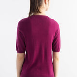 Women's Merino Wool Sweater 2025 Fall Winter Crew Neck Short Sleeve First-Line Ready to Wear Seamless Knit Sweater