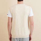 Men's 100% Merino Wool Sweater Vest 2025 Fall Winter Casual Solid V Neck Soft Sleeveless Knitted Sweater Vest
