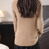 Chanyarn Women's 100% Merino Wool Seamless Sweater Mock Neck First-Line Ready to Wear Long Sleeve Ribbed Knit Pullover