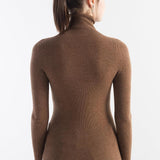 Women's Merino Wool Sweater Fall Winter Turtleneck Rib Long Sleeve First-Line Ready to Wear Seamless Knit Sweater