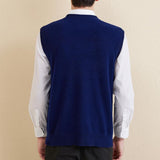 Men's 100% Merino Wool Sweater Vest 2025 Fall Winter Casual Solid V Neck Soft Sleeveless Knitted Sweater Vest